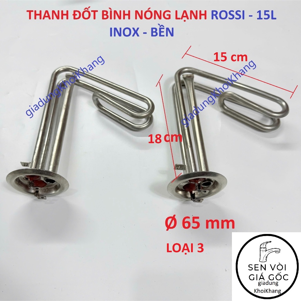 Thanh đốt bình nóng lạnh ROSSi 15L, thanh đốt inox bình nóng lạnh ...