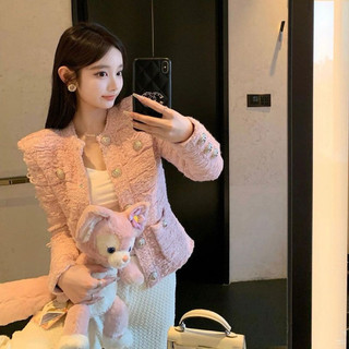Áo khoác dạ tweet hai túi cúc đồng form slim phong cách tiểu thư tài phiệt