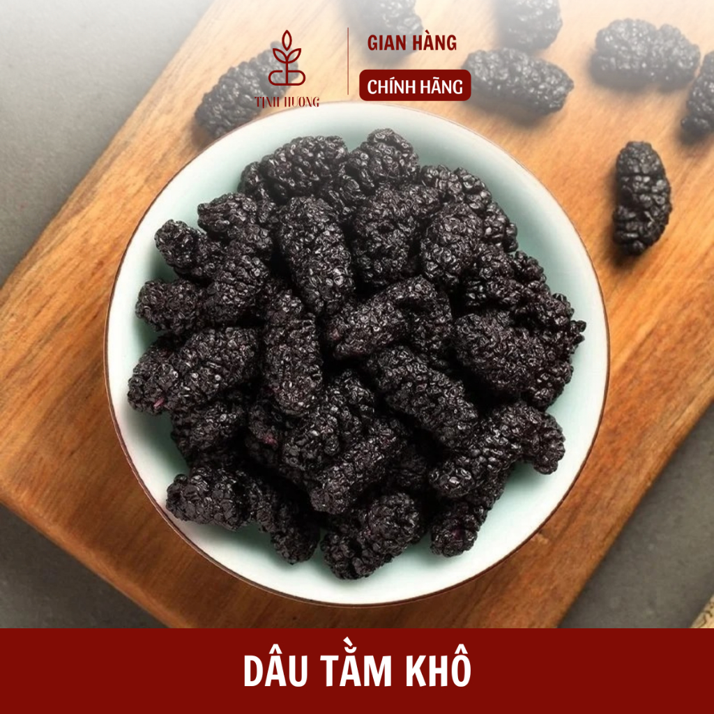 Dâu tằm sấy lạnh quả to đều Tịnh Hương Trà giữ dáng đẹp da hàng loại 1 - gói 250g, 500g