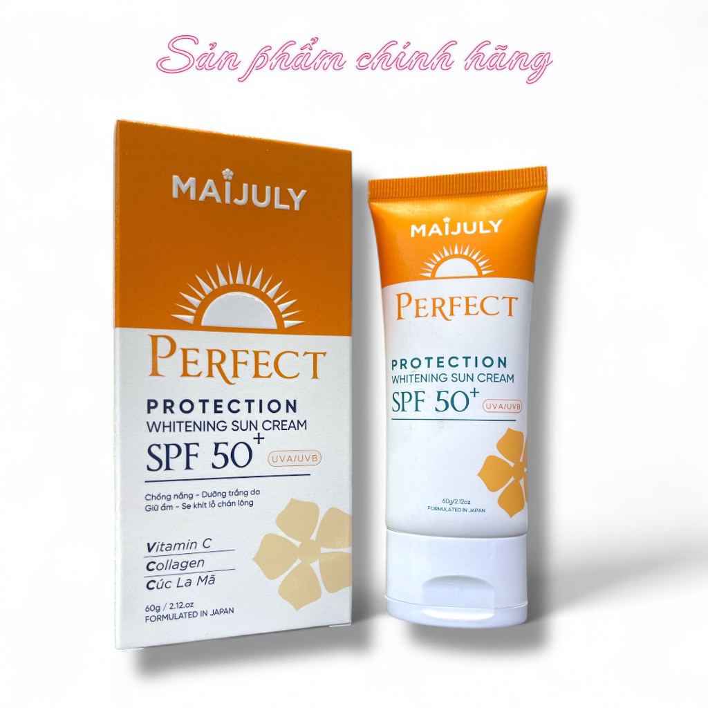 Kem Chống Nắng Maijuly SPF 50+ Dưỡng Da Giữ Ẩm Se Khít Lỗ Chân Lông 60g Cao Cấp Chính Hãng