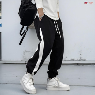 Quần DRAGON Bo Gấu Chất Nỉ Bông Dày Dặn unisex dáng dài nam nữ phối sọc basic 2025 - DTB k1