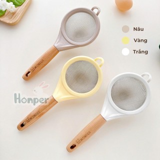 Rây Lọc Cháo Honper Chất Liệu Inox Cho Bé Tay Cầm Gỗ chắc chắn Rây Lọc Thức Ăn Dặm Cho Bé Chịu Nhiệt Cao