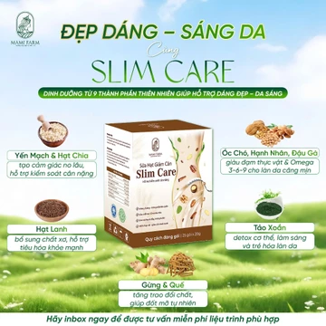 (Hộp 25 Gói) Sữa Hạt Slim Care, Sữa Hạt Xanh Mami Farm - Dáng Đẹp, Da Sáng, Hoàn Toàn Từ Thiên Nhiên