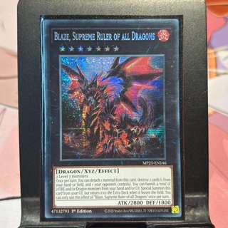 [ Bài Yugioh Chính Hãng ] Blaze, Supreme Ruler of all Dragons - MP25-EN146 - Prismatic Secret Rare 1st Edition