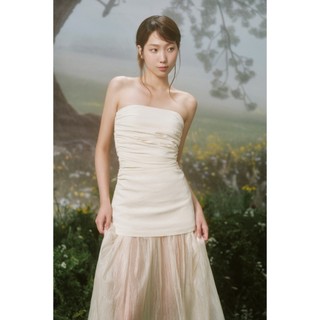 Set OLV áo và chân váy Ivory Layered Cup Maxi Dress thanh lịch quyến rũ phù hợp đi tiệc