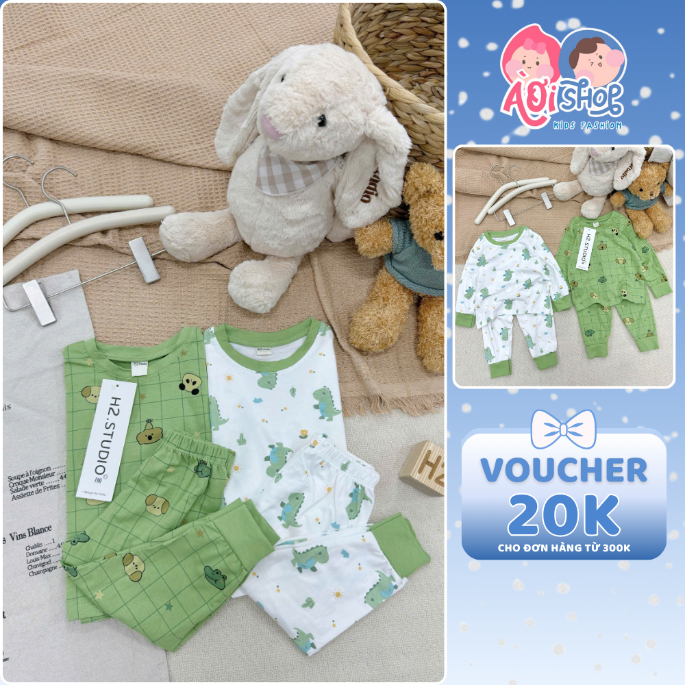 [À ƠI SHOP] Q01- set 2 bộ dài chó khủng long caro trắng- a100.244