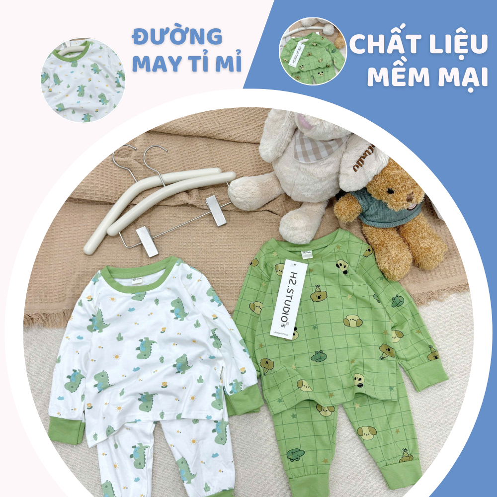 [À ƠI SHOP] Q01- set 2 bộ dài chó khủng long caro trắng- a100.244