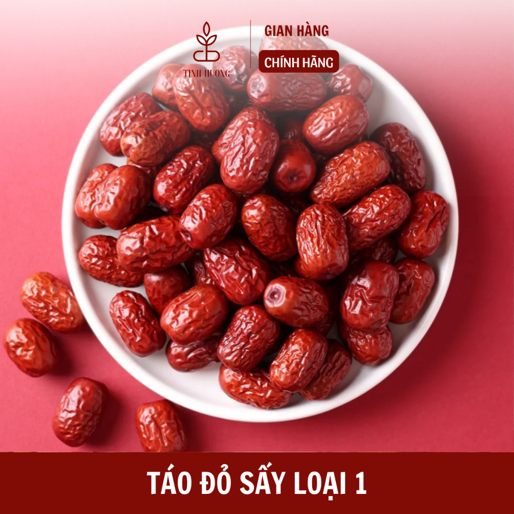 Táo đỏ sấy lạnh Tịnh Hương Trà gói 500gr - Quả to tròn hàng loại 1 chính hãng