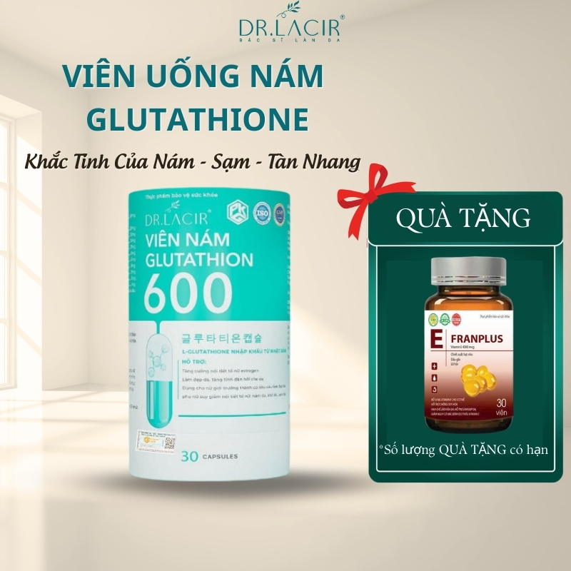 Viên nám glutathione 600, trắng da, mờ nám, tàn nhang, collagen, glutathion, tăng cường nội tiết tố