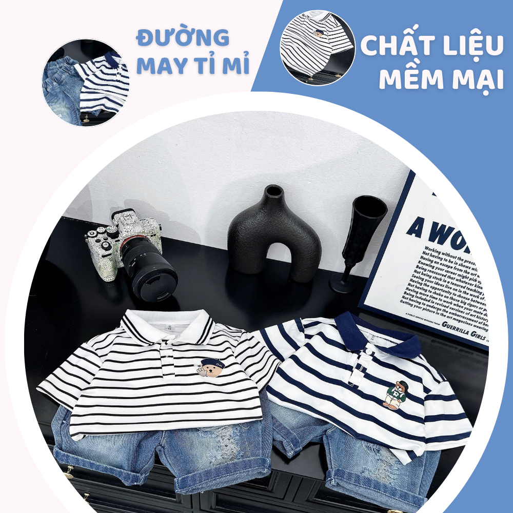 [À ƠI SHOP] Q03- bộ polo 2 cúc sọc gấu chữ r- a116.823