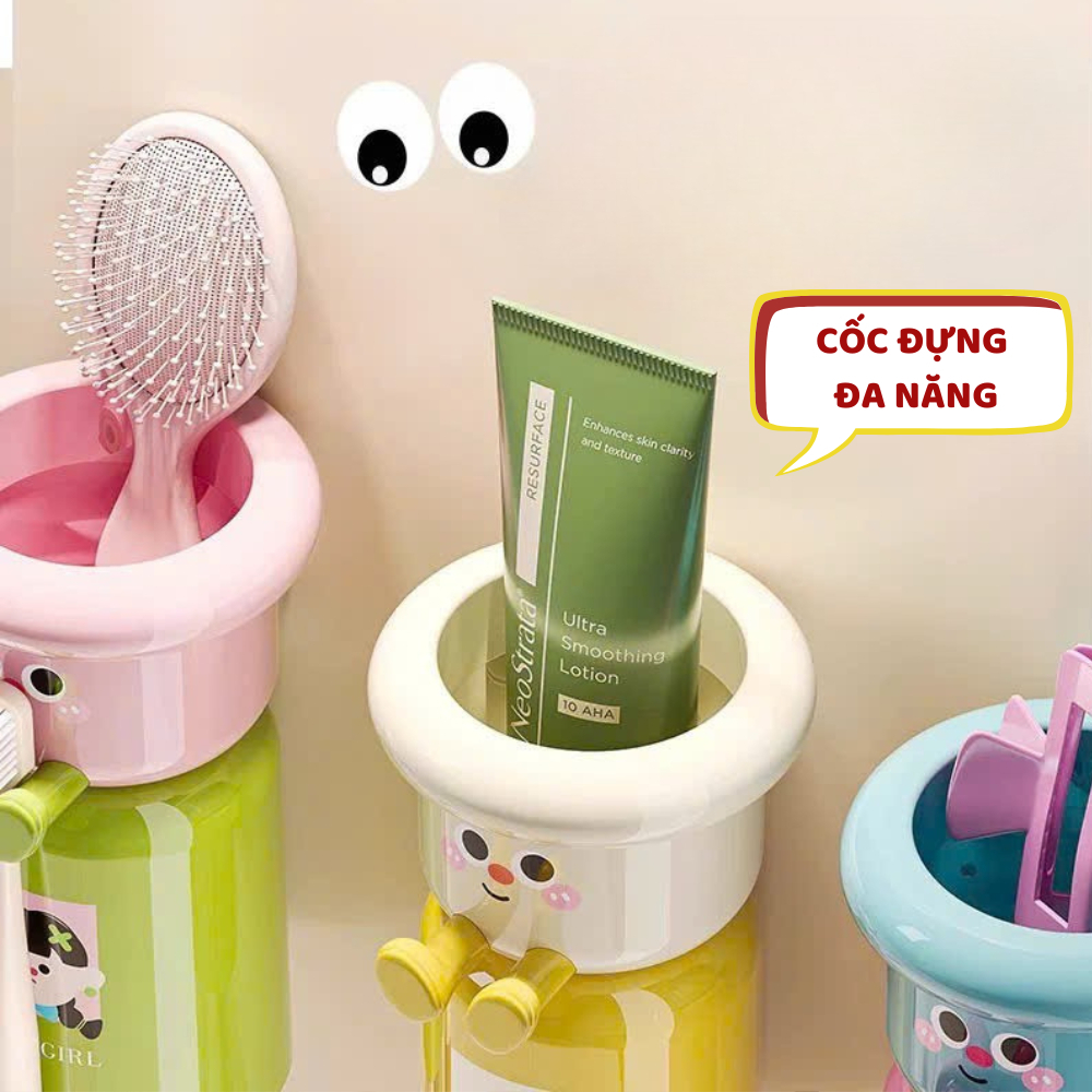 Kệ để bàn chải đánh răng giá để bàn chải đánh răng decor trang trí nhà tắm giúp bé thích đánh răng hơn