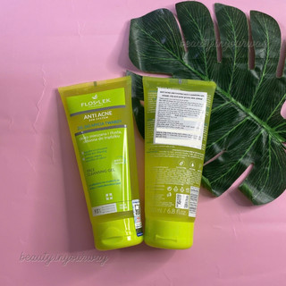 Gel rửa mặt dịu nhẹ cho da dầu mụn Floslek Anti Acne 24h System Face Cleansing Gel