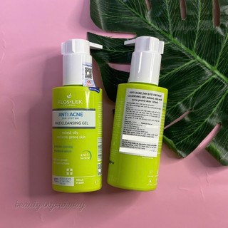Gel rửa mặt dịu nhẹ cho da dầu mụn Floslek Anti Acne 24h System Face Cleansing Gel