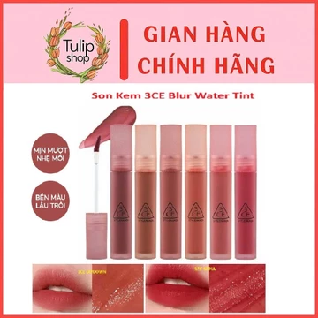 Son Tint 3CE Blur Water Tint Son Kem Cho Viền Môi Mờ Ảo Không Lem