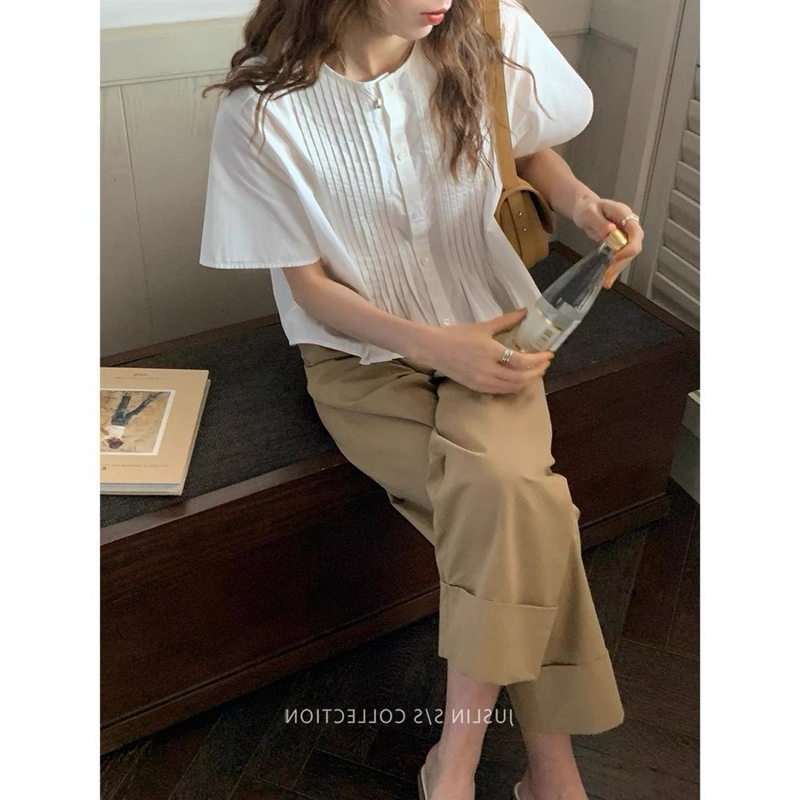 𝗡𝗮𝗻𝗮 𝗟𝗶𝗻𝗲𝗻  A13 - | BEELY| Áo Linen xếp li thủ công
