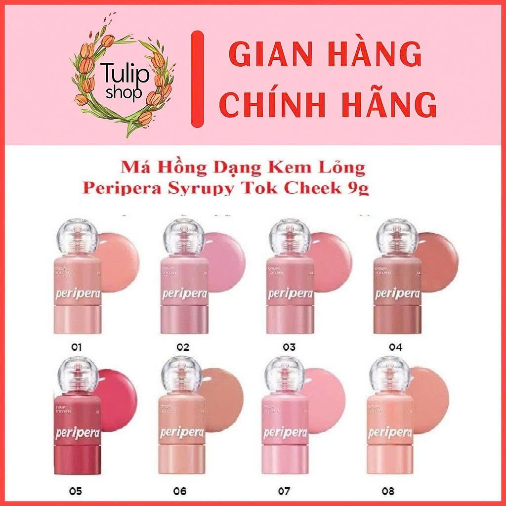 Má hồng dạng kem lỏng Peripera Syrupy Tok Cheek 9g