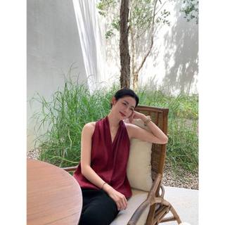 𝗩𝗶𝘃𝗶 𝗕𝗮𝘀𝗶𝗰 𝗟𝗶𝗻𝗲𝗻 - | LY LINEN | Áo Linen cổ yếm đắp tà chéo