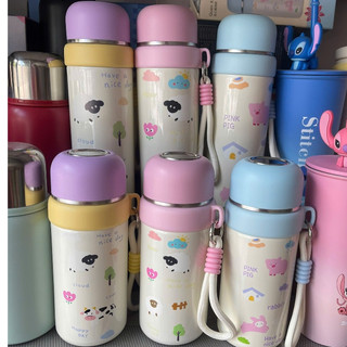 Bình Nước Giữ Nhiệt Lucky Time 350ml/500ml bằng thép không rỉ cao cấp in hoạ tiết dễ thương