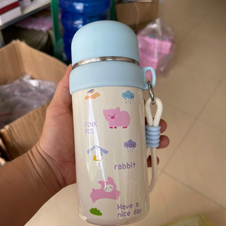 Bình Nước Giữ Nhiệt Lucky Time 350ml/500ml bằng thép không rỉ cao cấp in hoạ tiết dễ thương