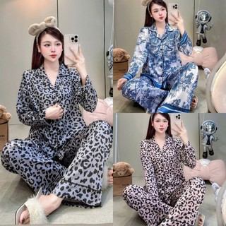 Bộ Đồ Pijama Latin  (Lụa Mịn)Cao Cấp có hai size  45-60 kg và 61-75 kg   Nút Bọc ,,Quần Dài Tay Áo Dài Ngắn! Cho Nữ
