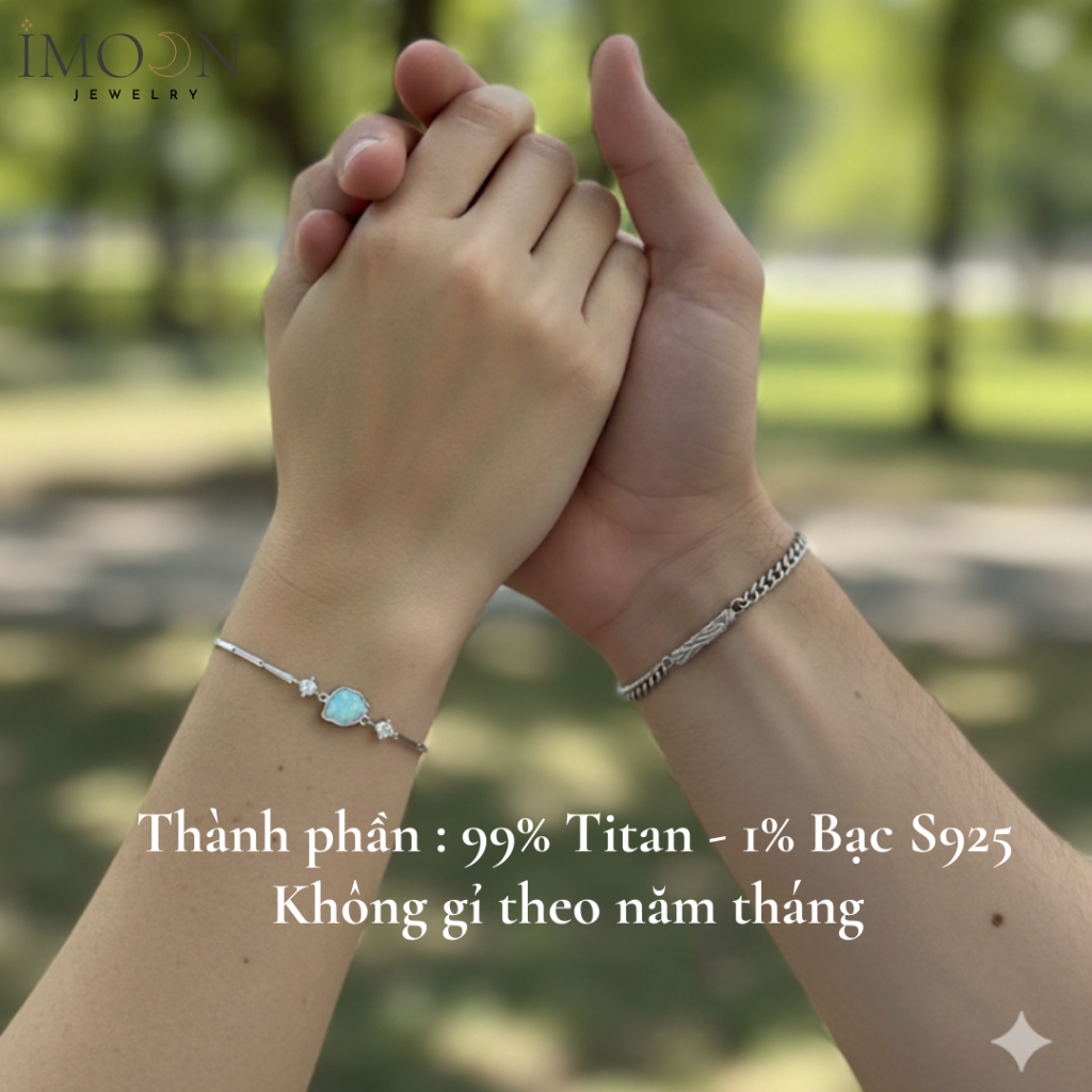 [HỢP KIM BẠC] Vòng Tay Cặp "Rita Ocean" bạc S92 Không Gỉ Cao Cấp Cho Các Cặp Đôi Dễ Dùng - IMOON056