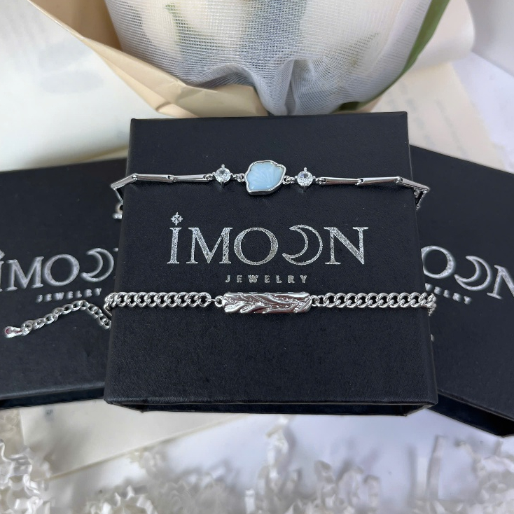 [HỢP KIM BẠC] Vòng Tay Cặp "Rita Ocean" bạc S92 Không Gỉ Cao Cấp Cho Các Cặp Đôi Dễ Dùng - IMOON056