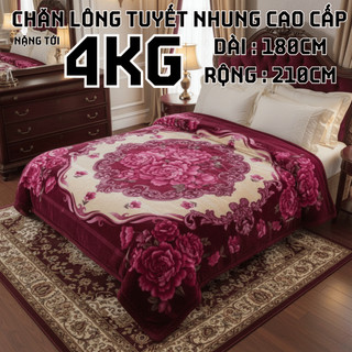 (VIDEO+ ẢNH THẬT ) chăn lông tuyết nhung cao cấp tới 4kg cực kỳ dày dặn ấm áp , chống rét đại hàn