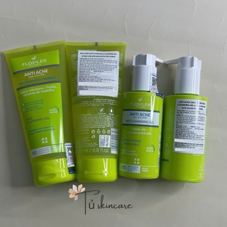 Gel Rửa Mặt Cho Da Dầu, Giảm Mụn Floslek Anti Acne 24h System Face Cleansing Gel