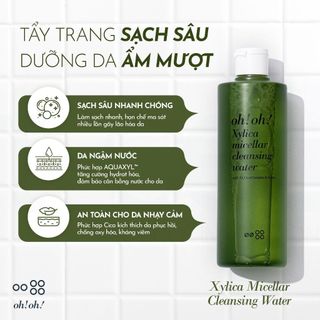 Nước Tẩy Trang Chuyên Sâu Phục Hồi Màng Lipid oh!oh! Xylica Micellar Cleansing Water 500ml