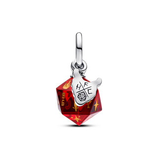 Charm Pandora Hình Xúc Xắc Với Thủy Tinh Murano Đỏ Tráng Men Vàng