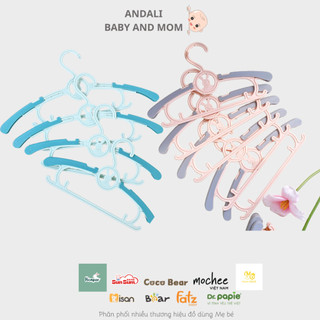Bộ 5 móc phơi đồ hình thỏ Honper treo quần áo trẻ em cho bé, nhựa cao cấp dày dặn có nấc điều chỉnh dài ngắn.