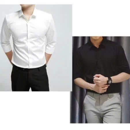 Áo Sơ Mi Nam Tay Dài Trơn, Chất Vải Cao Cấp, Không Nhăn, Thấm Hút Tốt - Thời Trang Công Sở/Dạo Phố