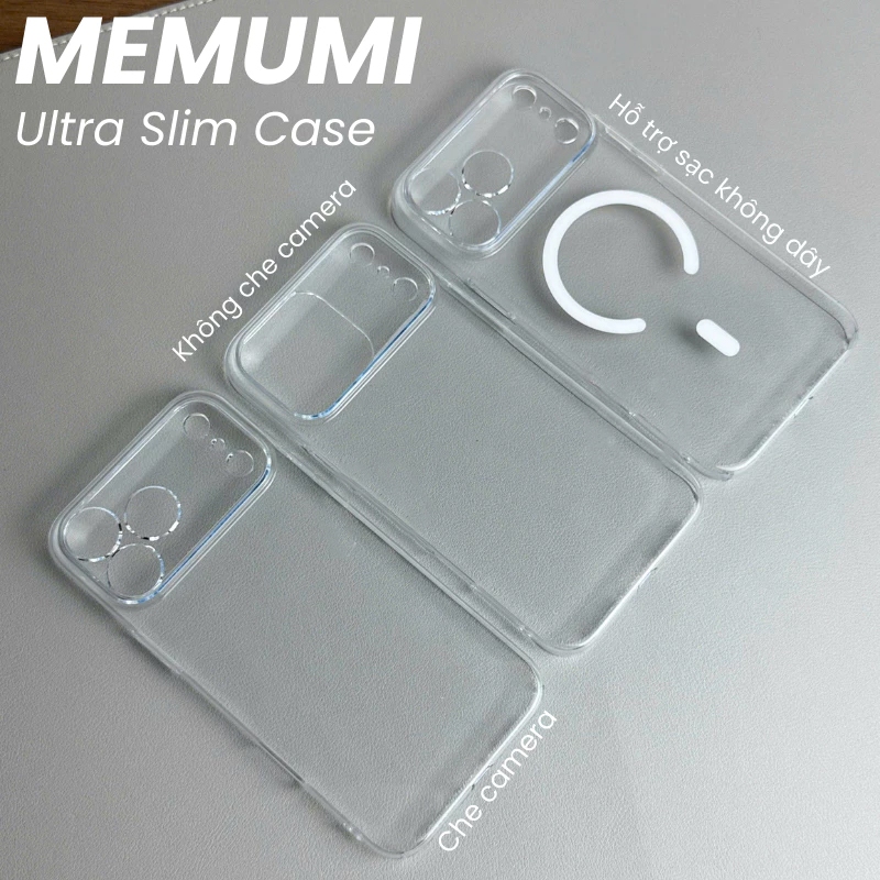 [ Chống Ố ] Ốp Trong Suốt Siêu Mỏng MEMUMI Tích Hợp Sạc Từ Tính cho iP 17/16/15 Series