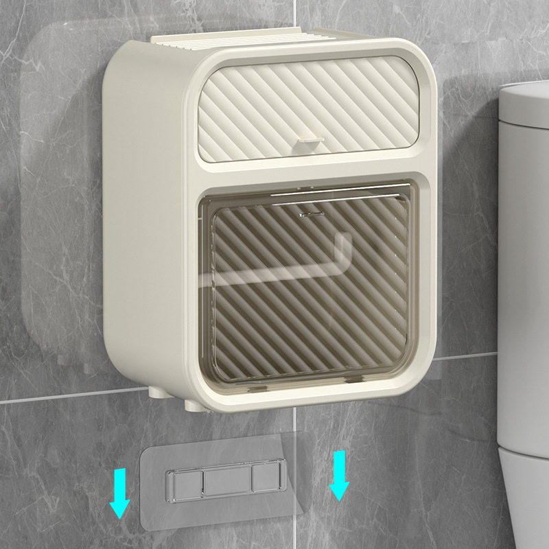 Hộp đựng giấy vệ sinh 2 tầng treo tường đa năng, hộp đựng giấy rút - GIAHANHOTTREND