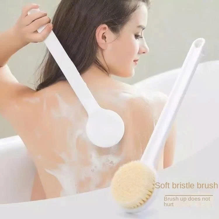 Bàn Chải Tắm Cán Dài Lông Mềm, Dụng Cụ Kỳ Lưng Chà Da Toàn Thân Làm Sạch Hiệu Quả