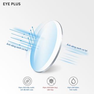 [Tròng Kính Chemi Siêu Mỏng Nhẹ]  Eye Plus Chiết Suất 1.60/1.67 Chống Ánh Sáng Xanh Và UV Độ Bền Cao