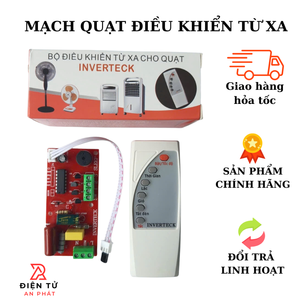 Bộ điều khiển bật tắt quạt từ xa  INVERTECH Chính Hãng Dành Cho Quạt Bàn Treo Tường Cây Chất Lượng Cao Kèm Sơ Đồ Đấu Nôi