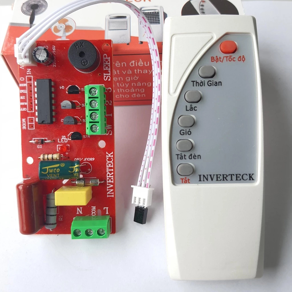 Bộ điều khiển bật tắt quạt từ xa  INVERTECH Chính Hãng Dành Cho Quạt Bàn Treo Tường Cây Chất Lượng Cao Kèm Sơ Đồ Đấu Nôi