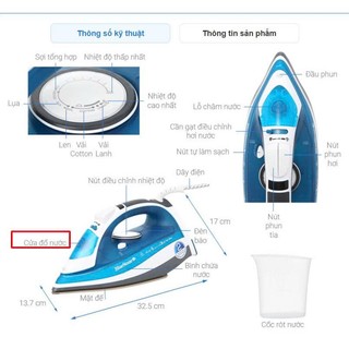 Nắp Đậy Cửa Đổ Nước Bàn Ủi Hơi Nước Bluestone SIB-3831 (2200W) – Phụ Kiện Chính Hãng (Hàng Tháo Máy, Có Trầy Xước Nhẹ)