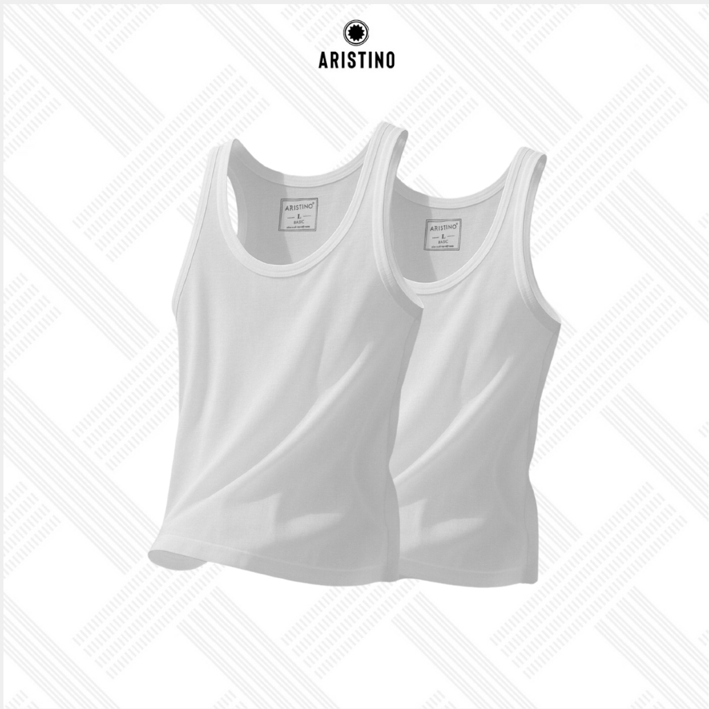 [Combo 2] ARISTINO Combo 2 Áo Ba Lỗ Tanktop Nam Cotton ATT001EXP02 100% Cotton Mềm Mại Thoáng Khí Thấm Hút Mồ Hôi