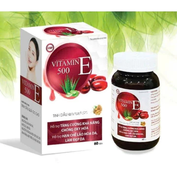 Vitamin E 500, E đỏ tinh dầu quả óc chó, chống oxy hóa, chống lão hóa da, bổ sung vitamin e, sáng da, đẹp da