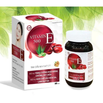 Vitamin E 500, E đỏ tinh dầu quả óc chó, chống oxy hóa, chống lão hóa da, bổ sung vitamin e, sáng da, đẹp da