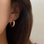 9LUX Khuyên tai dạng vòng trơn thời trang KT211 , Khuyên chữ X bạc thả hạt ngọc trai nhân tạo sang chảnh ECN31