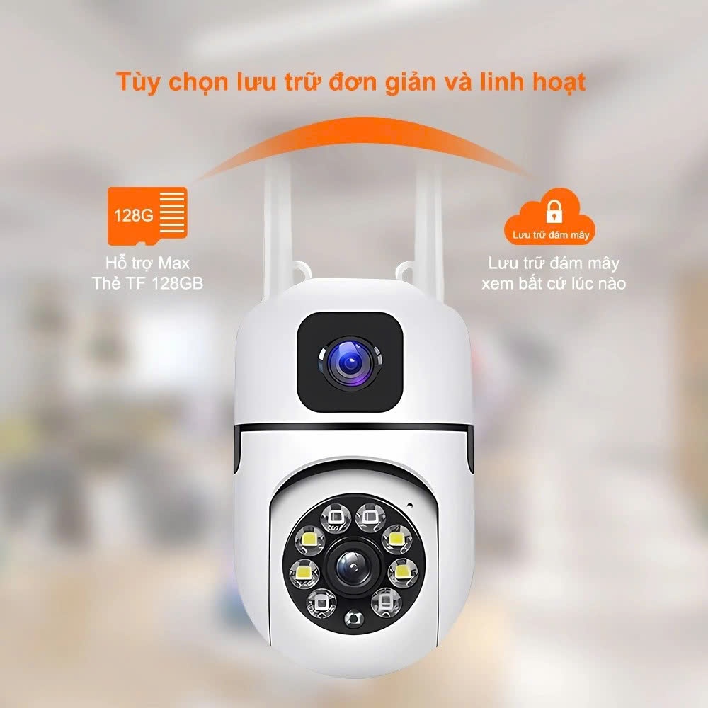 Camera Wifi Ngoài Trời 360 Độ Ống Kính Kép V360 Pro Full HD, Hồng Ngoại Ban Đêm, Đàm Thoại 2 Chiều, Báo Động Chống Trộm