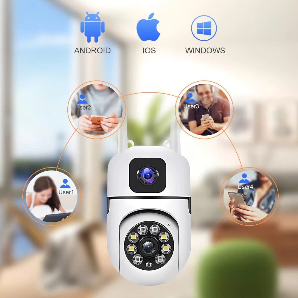 Camera Wifi Ngoài Trời 360 Độ Ống Kính Kép V360 Pro Full HD, Hồng Ngoại Ban Đêm, Đàm Thoại 2 Chiều, Báo Động Chống Trộm