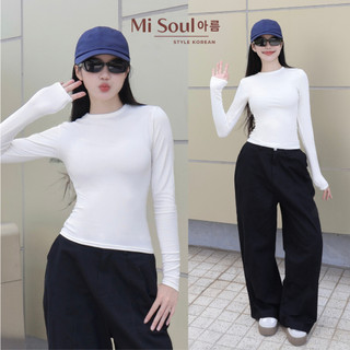 Áo Thun Tay Dài Cổ Tròn Basic BigSize MiSoul, Áo Cotton Dài Tay Dáng Ôm Thu Đông 487