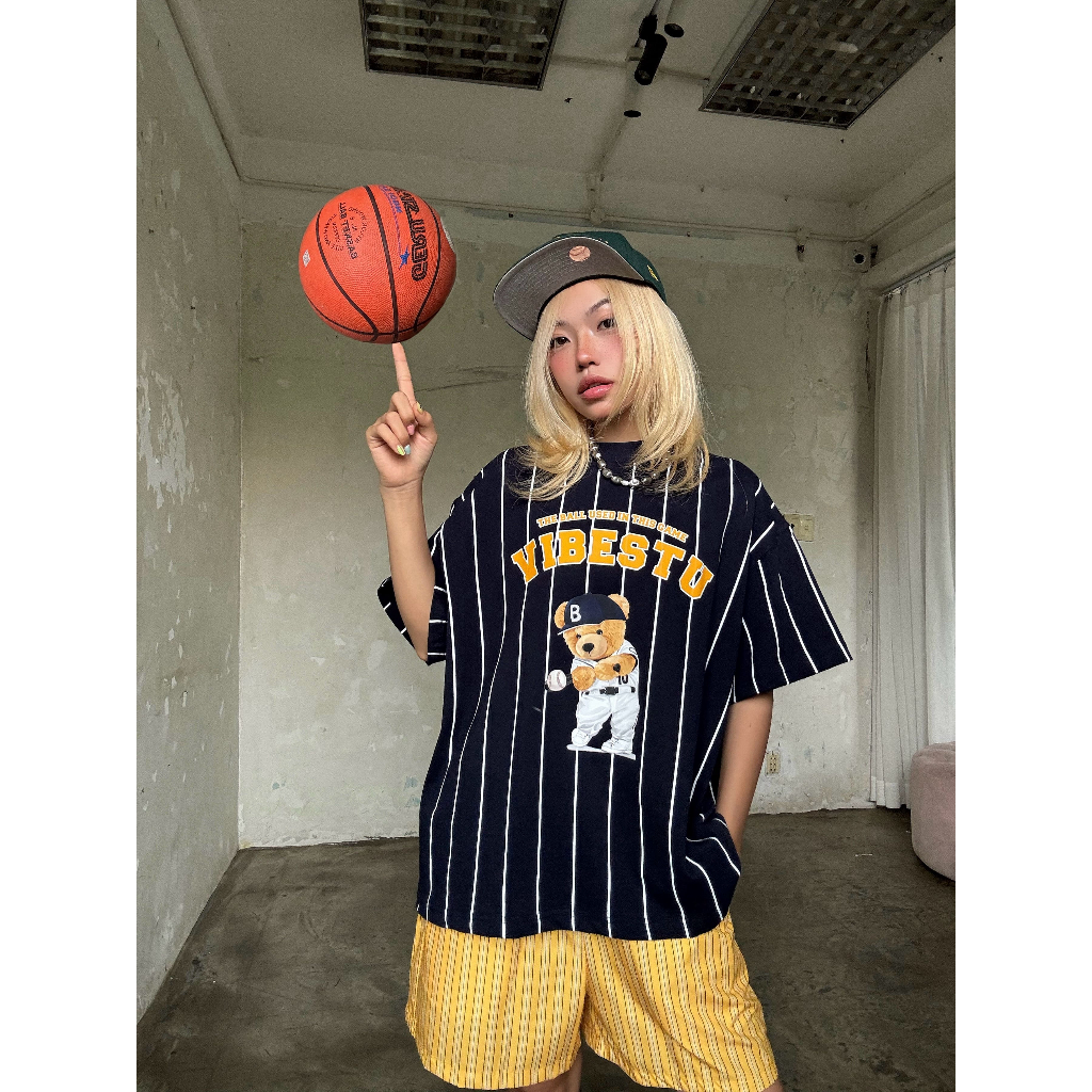 Áo Thun Sọc Local Brand VIBESTU " Gấu Vibestu" Form Big Boxy Unisex 250gsm Cotton
