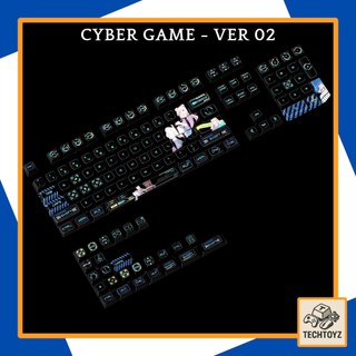 Bộ Keycaps Cyber Game - PBT DyeSub - Cherry Profile