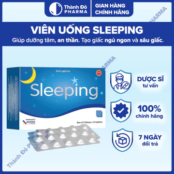 Viên Uống Ngủ Ngon EatwellB Sleeping hỗ trợ giấc ngủ, tạo giấc ngủ ngon sâu giấc 30 Viên/Hộp – Thành Đô Pharma