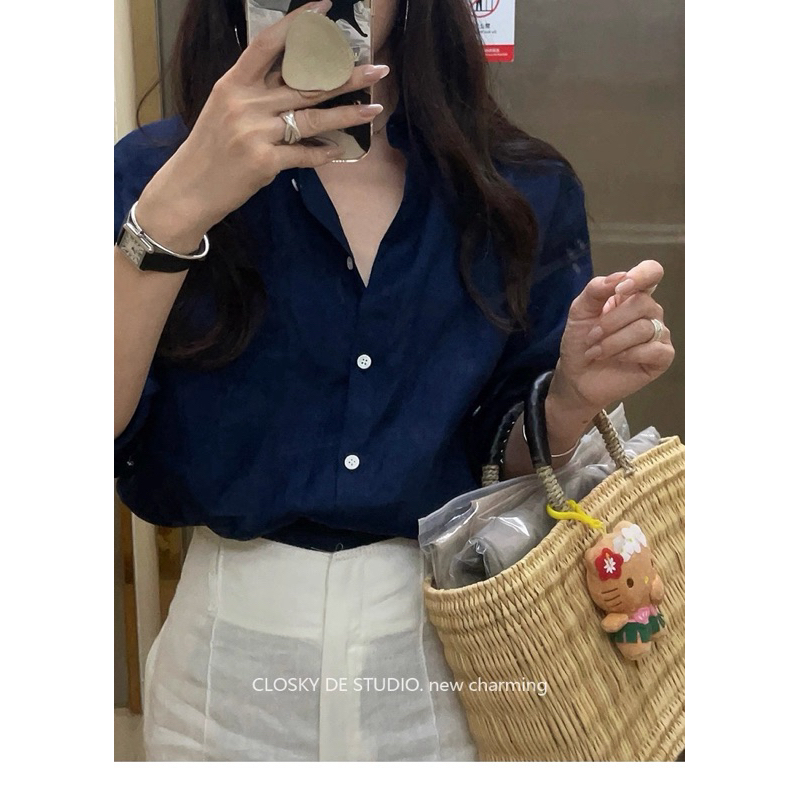 𝗕𝗲𝗮 - Áo sơ mi Linen basic BEELY